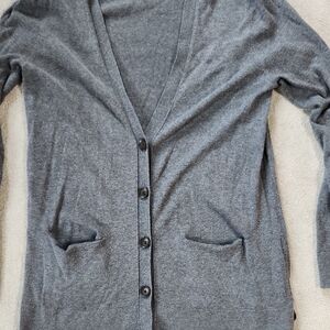 Vintage Old Navy Cardigan Button down Gray Sweater with Pockets- Medium
